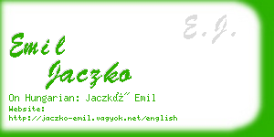 emil jaczko business card